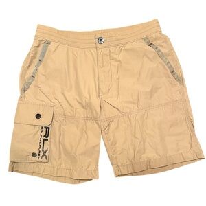 RLX Ralph Lauren Khaki Tan Swim Board Active Cargo Shorts Size S